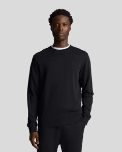 BLUZA LYLE & SCOTT TONAL EAGLE CREW NECK SWEATSHIRT JET BLACK